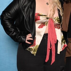 Urban outfitters rose silk top